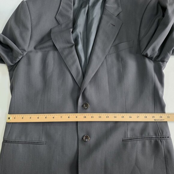 Armani Collezione Blazer Men US 44R Gray Wool Blend Lined 2B Double Vented Italy - Picture 5 of 16